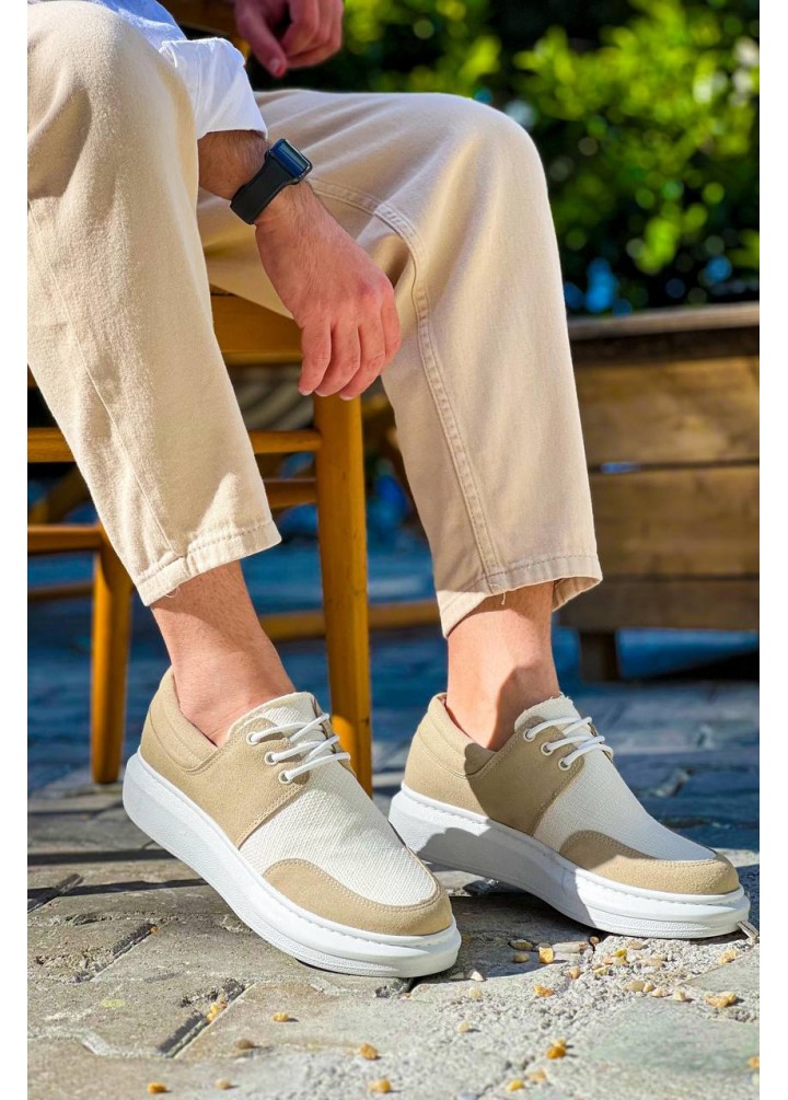 KB-042  Kuback Bağcıklı Bej Günlük Erkek Ayakkabı