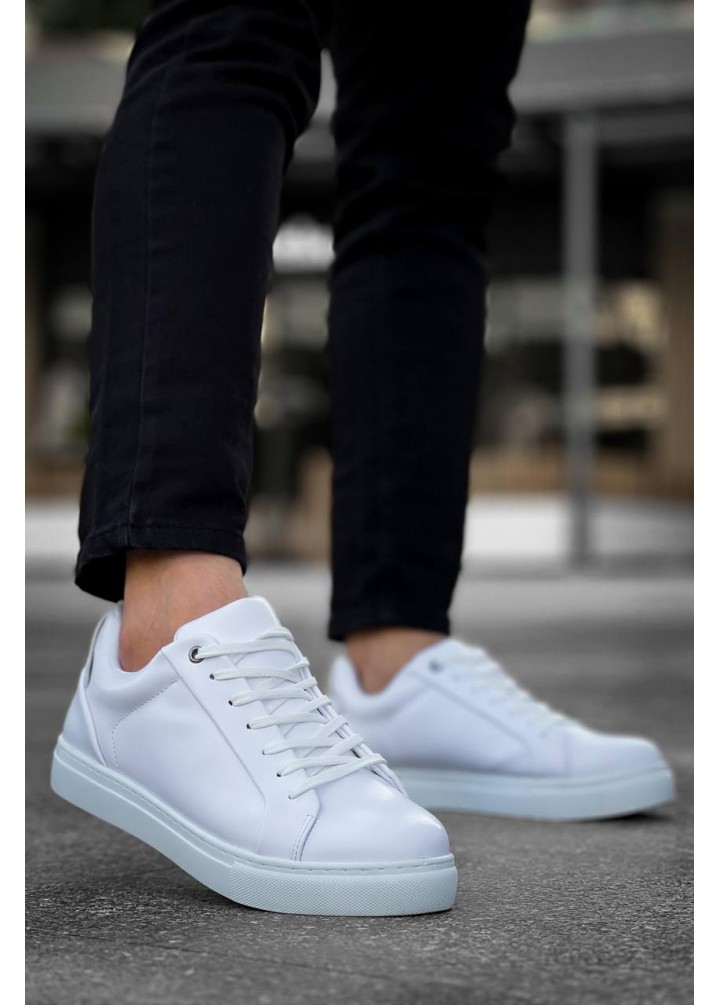 KB-BX1  Kuback Beyaz Cilt Yüksek Beyaz Taban Günlük Erkek Ayakkabı