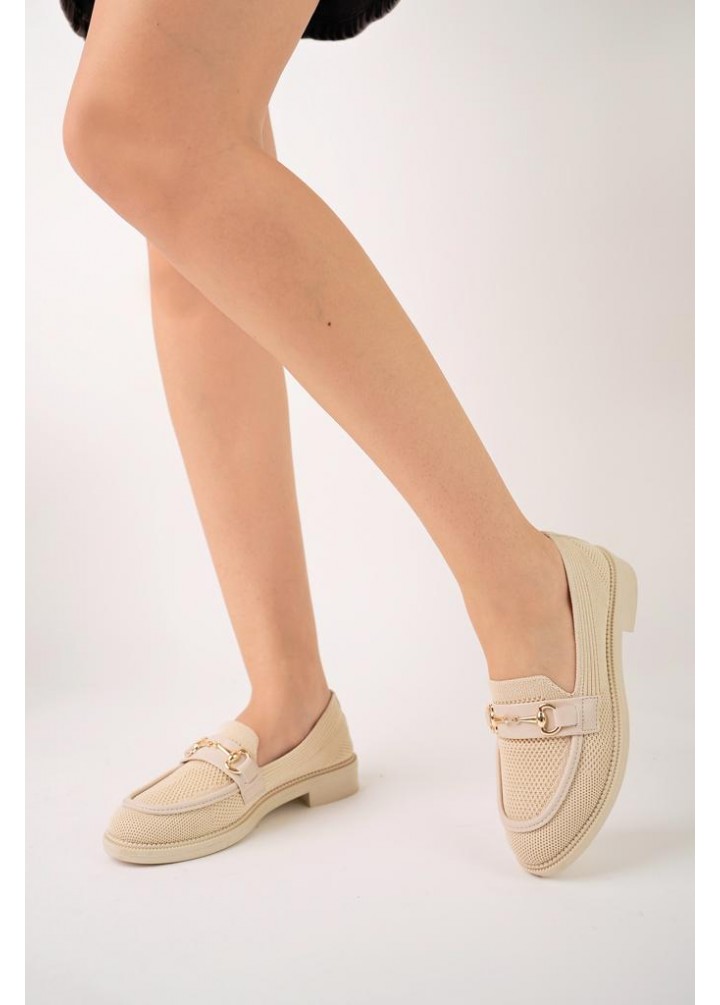 KB-021 Kuback Bej Triko G Toka  Günlük Kadın Ayakkabı