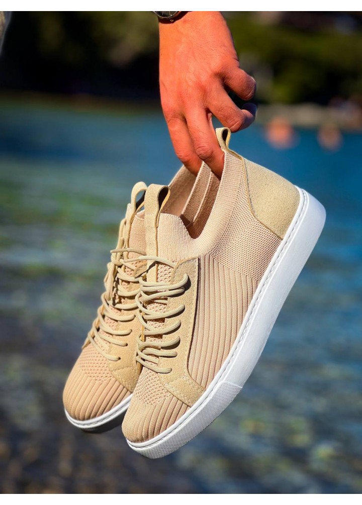 KB-X5 Kuback Bej  Süet Bağcıklı  Günlük Erkek Ayakkabı