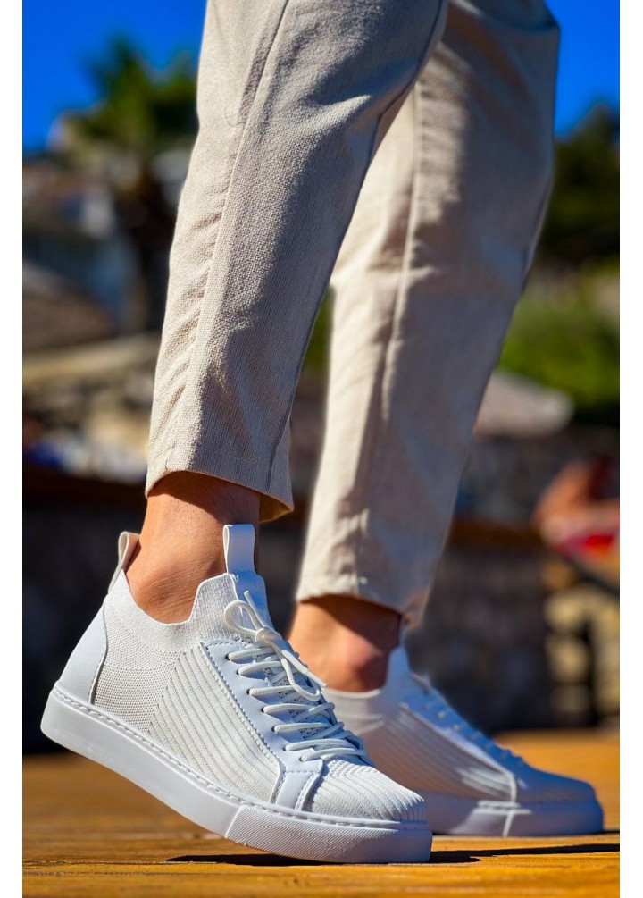 KB-112   Kuback Beyaz Triko Bağcıklı  Günlük Erkek  Ayakkabı