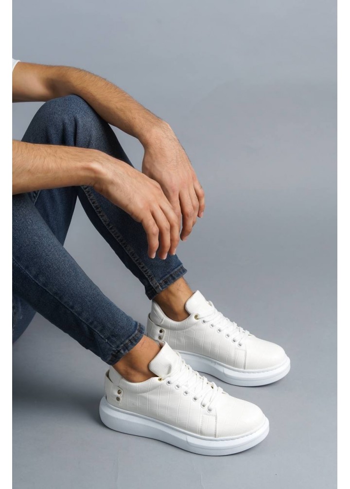 KB047  Kuback Beyaz Crocodile Günlük Erkek  Ayakkabı