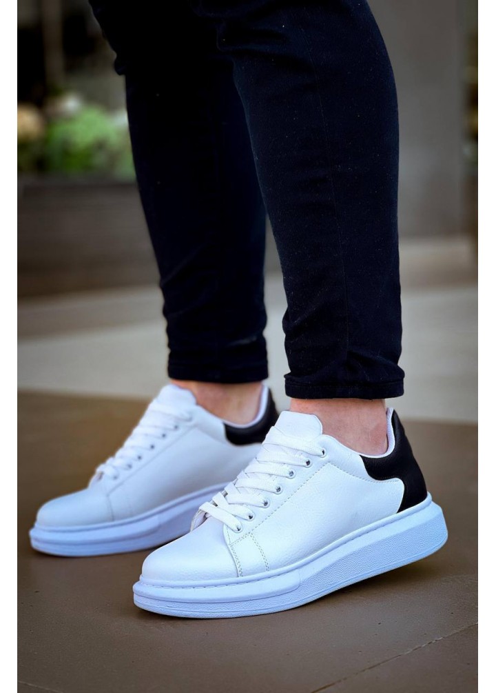 KB-X500  Kuback Bağcıklı Beyaz Siyah  Günlük Erkek Ayakkabı