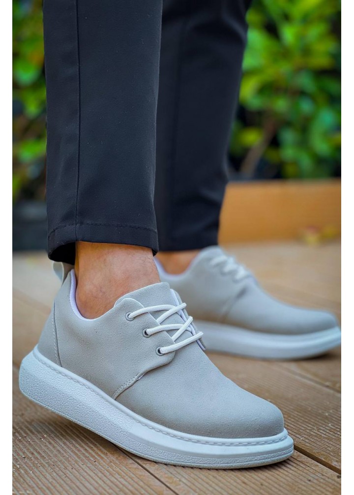 KB-003 Kuback Gri Süet Bağcıklı  Günlük Erkek Ayakkabı