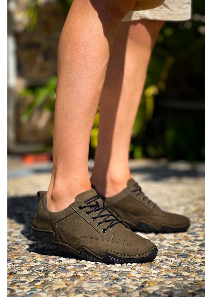 KBDX1 Kuback Haki Deri Günlük Erkek Ayakkabı