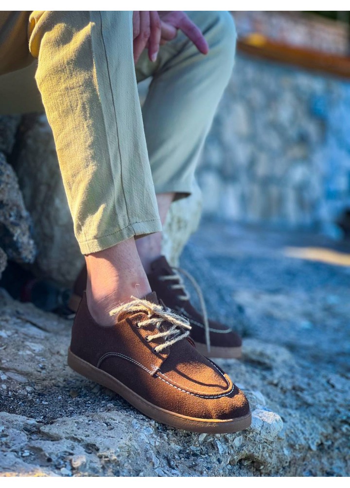 KB-X5 Kuback Kahve Süet Bağcıklı  Günlük Erkek Ayakkabı