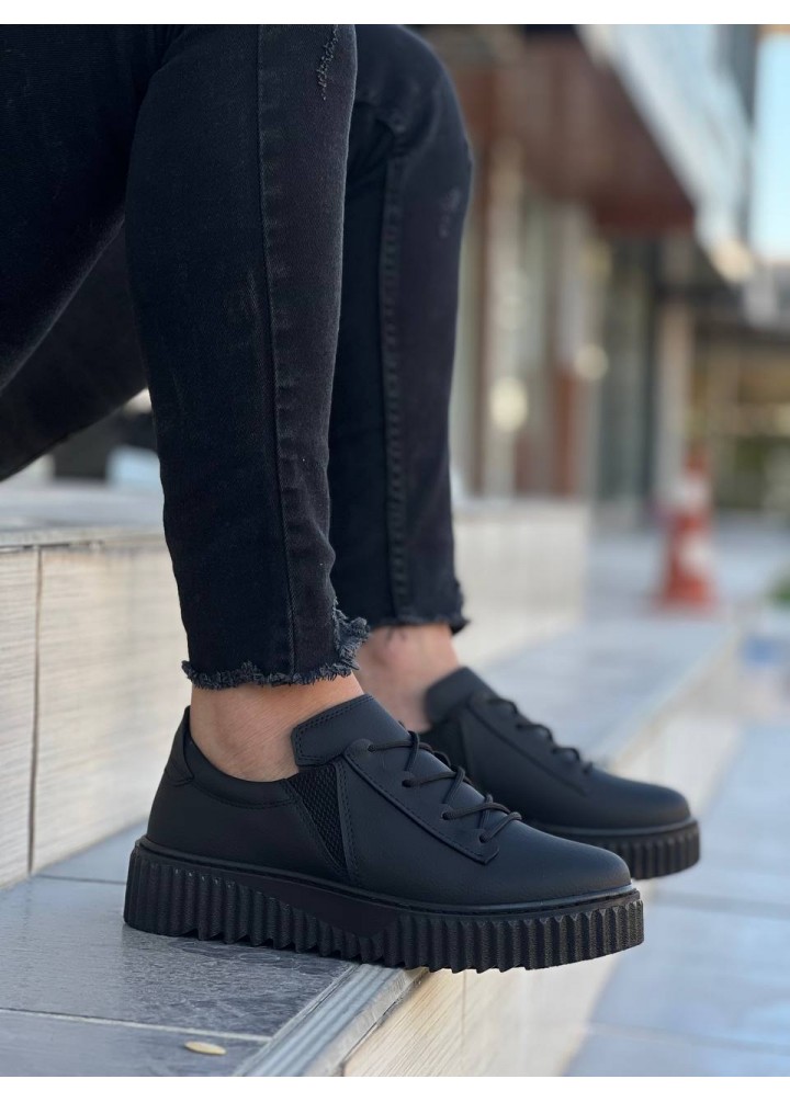 KB-0992  Kuback Siyah Cilt Siyah Yüksek Taban  Lastikli Erkek Bot