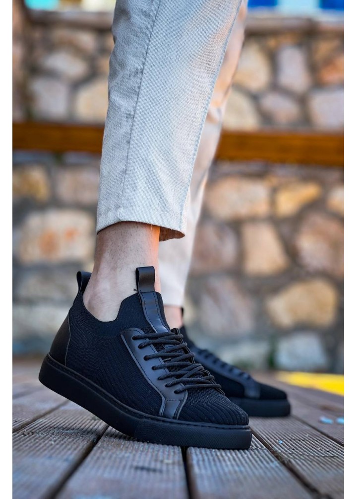 KB-112  Kuback Siyah Siyah TabanTriko Bağcıklı  Günlük Erkek  Ayakkabı