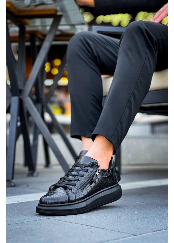 KB-309  Kuback Kömür Fermuar Ve Bağcıklı  Günlük Erkek  Ayakkabı