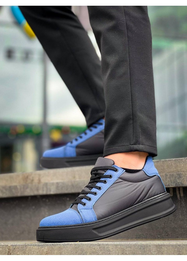 KB-X46 Kuback Siyah Sax Mavi Yüksek Siyah Taban Günlük Spor Ayakkabı
