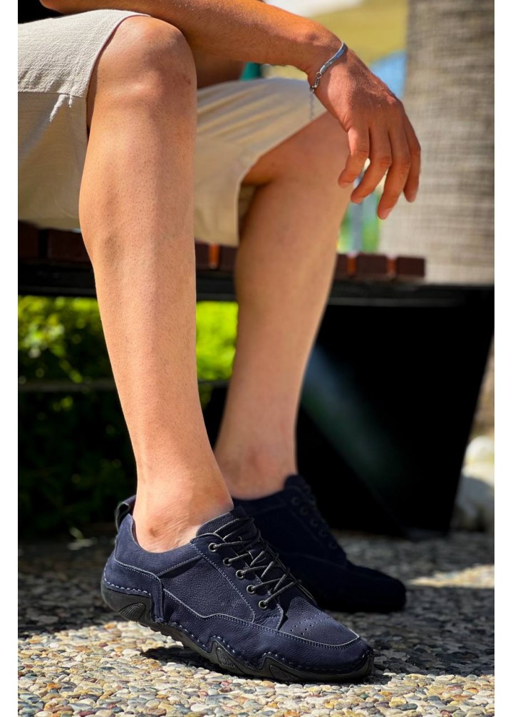 KBDX1 Kuback Lacivert Deri Günlük Erkek Ayakkabı