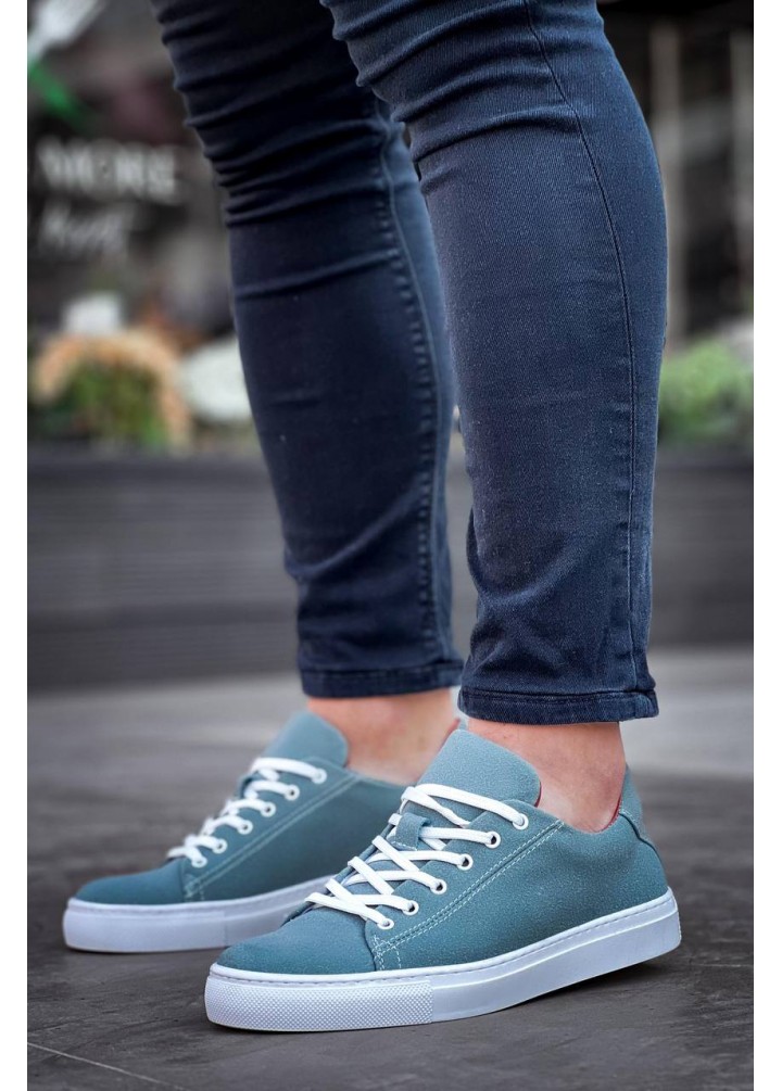 KB-122  Kuback  Bebe Mavi Süet Yüksek Taban Bağcıklı Günlük Erkek Ayakkabı