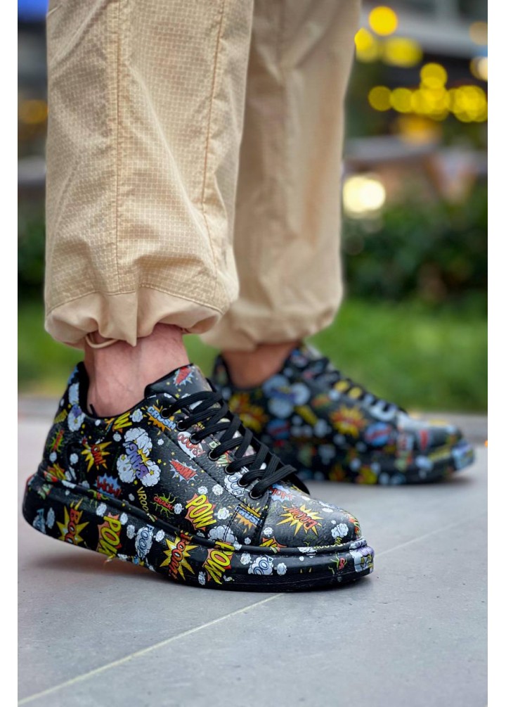 KB-X500  Kuback Siyah Boom  Bağcıklı  Günlük Erkek  Ayakkabı