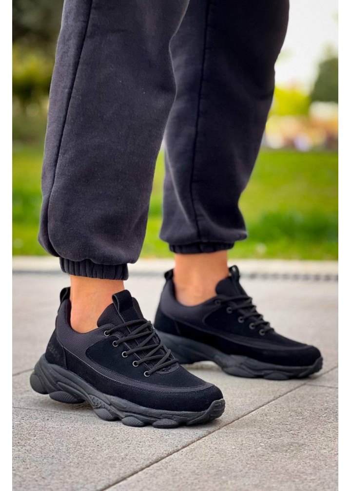 KB-707  Kuback  Siyah Süet Siyah Yüksek Taban Bağcıklı Günlük Erkek Ayakkabı