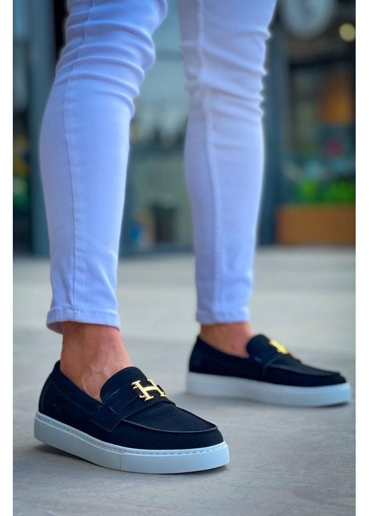 KB-027  Kuback  Bağcıksız Siyah Süet H Günlük Erkek Ayakkabı