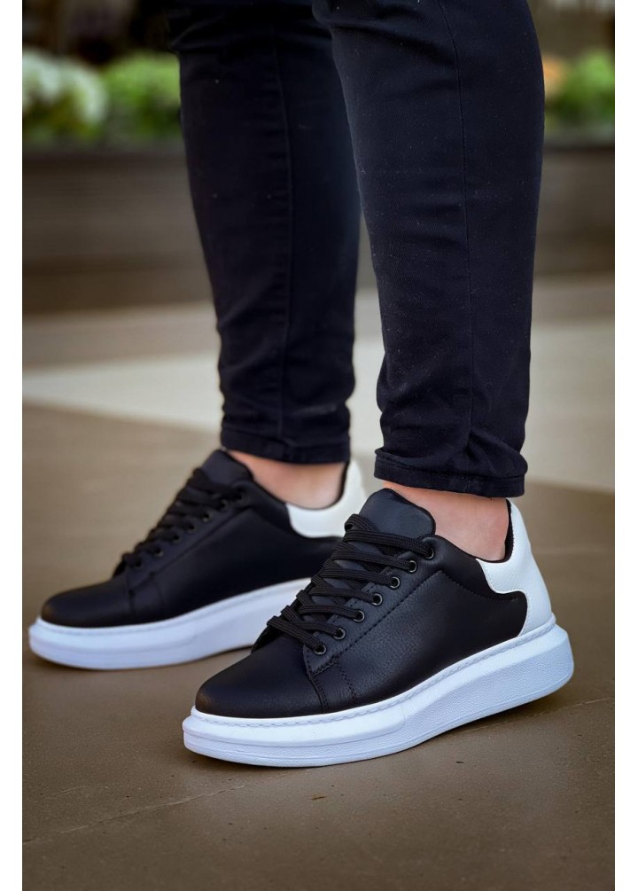 KB-X500  Kuback  Bağcıklı Siyah Beyaz  Günlük Erkek Ayakkabı