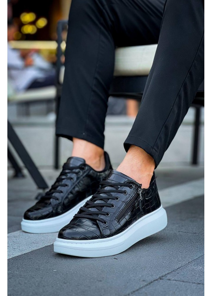 KB-309  Kuback  Siyah Fermuar Ve Bağcıklı  Günlük Erkek  Ayakkabı