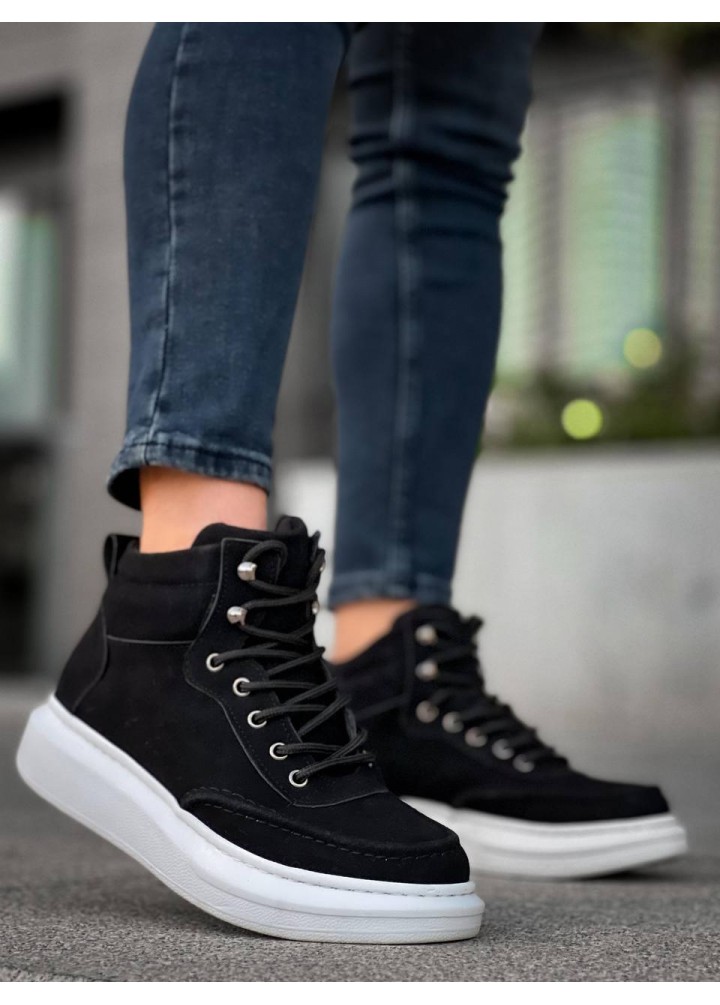 KB-0994  Kuback Siyah Süet  Yüksek Taban  Erkek Bilek Bot