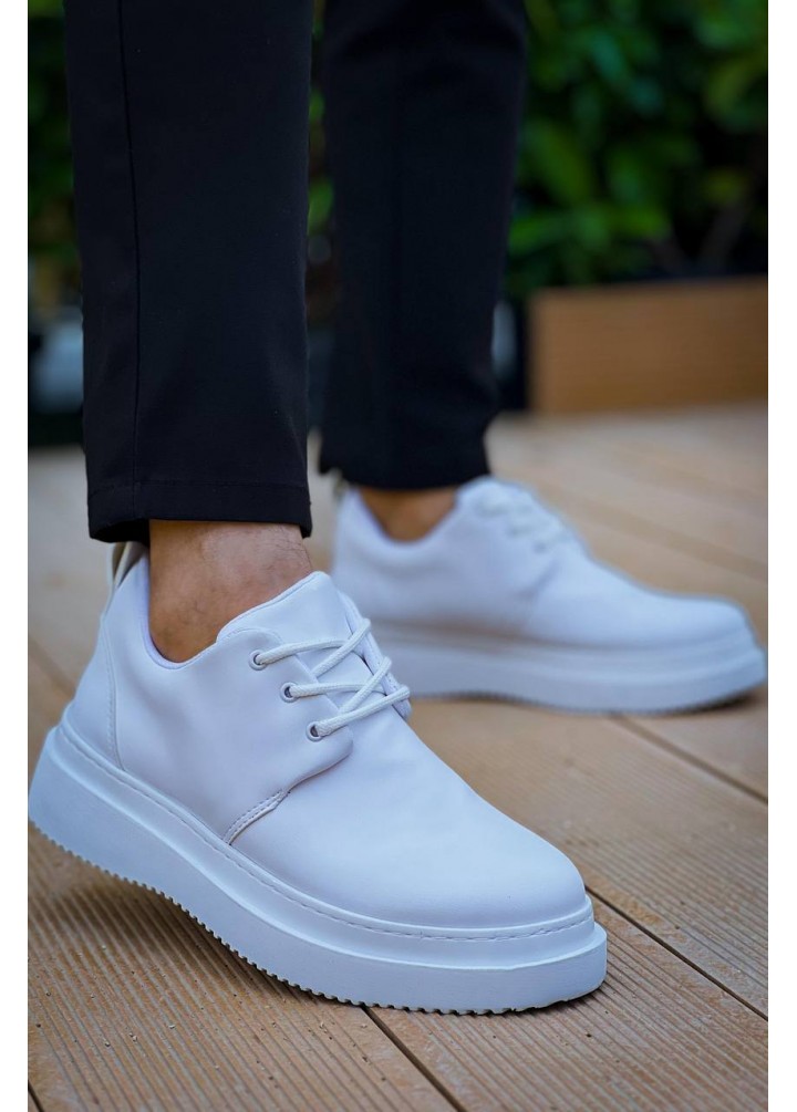 KB-X3  Kuback Beyaz Cilt Bağcıklı  Günlük Erkek  Ayakkabı