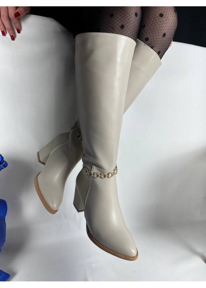 KB-505 Kuback Bej Günlük Kadın Çizme